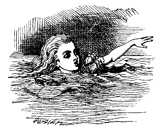 Illustration 7 from Alice In
                               Wonderland, "Alice in pool of tears"
